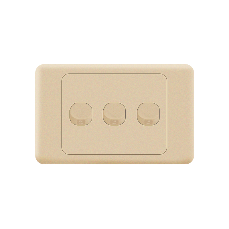 Australia Type-AS 3 Gang 2 Way switch-Gold